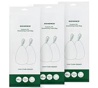 SONGMICS Sacs Poubelles Résistants, Sacs Poubelles à Liens Coulissants pour Poubelles de Cuisine 50L, Pré-séparés, Code du Sac 050A01, 3 Rouleaux, 120 Pièces, Blanc KRB050A03