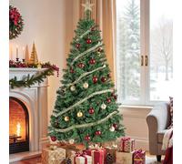 SONGMICS Sapin de Noël Artificiel, Sapin de 180 cm, Branches en PVC, avec Support en Métal, Montage Rapide, Vert LAT002CZ01