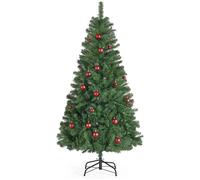 SONGMICS Sapin de Noël Artificiel, Sapin de 180 cm, Branches en PVC, avec Support en Métal, Montage Rapide, Vert Vert