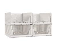 SONGMICS Set accessoires dressing, Lot de 4, Organisateur d’Armoire Pliable, Tiroir Coulissant Empilable, Blanc