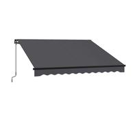 SONGMICS Store Banne Rétractable, Store Manuel avec Manivelle, Protection Solaire pour Balcon, Jardin, UPF 50+, Alliage d’Aluminium, Réglable, 300 x 250 cm, Gris GSA306GZ01