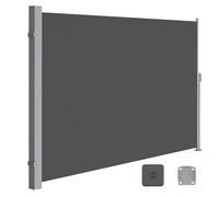SONGMICS Store latéral avec Coffre en Acier résistant à la Rouille Extensible 180 x 500 cm, Brise-Vue, Protection Solaire, occultant, pour Balcon, terrasse, Jardin, Anthracite GSA815GZ01