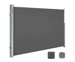 SONGMICS Store latéral en Aluminium Extensible 160 x 350 cm, Brise-Vue, Protection Solaire, occultant, pour Balcon, terrasse, Jardin, Anthracite GSA165G