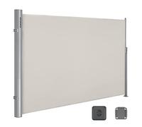 SONGMICS Store latéral en Aluminium rétractable 180 x 400 cm, Brise-Vue, Protection Solaire, occultant, Coupe-Vent, pour Balcon, terrasse, Jardin, Beige, GSA184E01