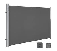 SONGMICS Store latéral extractible, Brise-Vue, 160 x 350 cm (H x L) | Tissus en Polyester 280 g, Pare-Soleil, Certifié par TÜV SÜD, Gris, Collection SHELD GSA165G