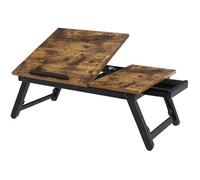 SONGMICS Support pour Ordinateur Portable, avec Tablette et Pieds réglables, pour écran jusqu'à 15,6 Pouces, Brun Rustique LLD105B01