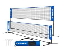 SONGMICS SYQ500V2 Filet de Badminton de 5 m, Filet de Volleyball, bâtons réglables en Hauteur, Ensemble Portable pour Tennis, Plage, Volley-Ball, Jardin, Parc, extérieur, Bleu
