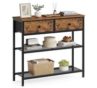 SONGMICS Table Console avec 2 Tiroirs et Cadre en Acier, 76,7 x 30 x 78,7 cm