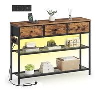 SONGMICS Table Console avec 3 Tiroirs et Cadre en Acier, 98,8 x 30 x 78,7 cm
