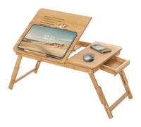 SONGMICS Table de lit pliable en bambou pour PC portable inclinable 55 x 35 x 29 cm LLD002