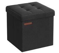 SONGMICS Tabouret de Rangement, Petit Pouf Pliable, 30 x 30 x 30 cm