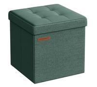 SONGMICS Tabouret de Rangement, Petit Pouf Pliable, 30 x 30 x 30 cm