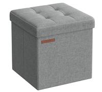 SONGMICS Tabouret de Rangement, Petit Pouf Pliable, 30 x 30 x 30 cm