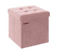 SONGMICS Tabouret de Rangement, Petit Pouf Pliable, 38 x 38 x 38 cm
