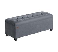 SONGMICS Tabouret de Rangement, Pouf, Repose-Pieds, 40 x 110 x 40 cm, Bout de Lit Cubique avec Rangement, Charge jusqu'à 300 kg, pour Salon, Chambre, Entrée, Gris Ardoise LSF089G01