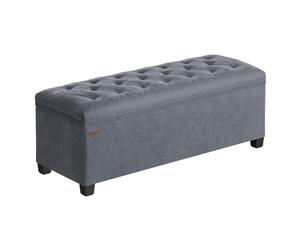 SONGMICS Tabouret de Rangement, Pouf, Repose-Pieds, Bout de Lit Cubique | 110 x 40 x 40 cm, Charge jusqu'à 300 kg, pour Salon, Chambre, Entrée, Gris ardoise, Collection MELISA LSF089G01