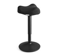 SONGMICS Tabouret Dynamique, Tabouret Assis-Debout, Siège Bascule à 360°, Hauteur Réglable 58-83 cm, Large Socle, avec Patin Antidérapant, Style Moderne, Noir OSC008B01