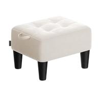 SONGMICS Tabouret, Repose-Pieds, Pouf de Rangement, Repose Jambe, en Velours, Rembourrage Épais, Capacité de Charge 150 kg, pour Salon, Chambre, Entrée, Beige Cappuccino et Noir d'Encre LOM501W01