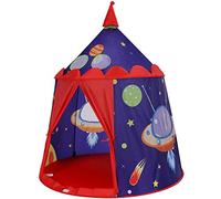 SONGMICS Tente de Jeu, Château pour Enfant, Maison de Jeu Intérieure et Extérieure, Portatif avec Sac de Transport, Cadeau, Certifiée par EN71, Bleu LPT01BU