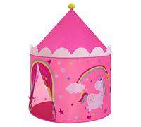 SONGMICS Tente de Jeu Enfant, Château de Princesse, Tipi Pop-up Portable | Avec sac de transport, intérieur et extérieur, idée cadeau, Rose et Jaune, Collection ISLAND LPT04PY