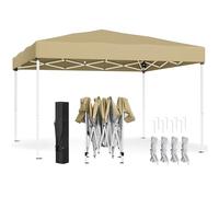 SONGMICS Tonnelle 295 x 295 x 258 cm, Pliable, Protection Solaire, Portable | Chapiteau, Résistante aux Petites Pluies, pour Cour, Jardin, Marché, Beige, Collection SHELD GCT102LZ01