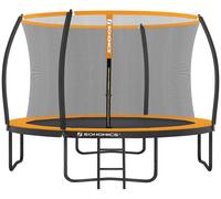 Songmics-Trampoline Extérieur Enfant Ø366, Filet De Protection, Poteau Incurvé De 180 Cm De Haut, Coussins De Sécurité, Échelle, Cadre En Acier