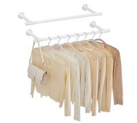 SONGMICS Tringle à vêtements murale, lot de 2, capacité de charge 60 kg | Industriel, peu encombrant, 30 x 84 x 7 cm, montage facile, blanc nuage, Collection DALSON HSR140W02