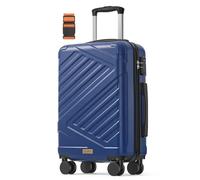 SONGMICS Valise Cabine, Bagage Cabine, Valise Rigide en ABS, avec Serrure TSA, 4 roulettes Doubles, Sangle Incluse, M, 55 x 36 x 20 cm, Bleu Baie RLP001Q101