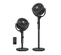 SONGMICS Ventilateur sur Pied Silencieux 20 dB, avec Télécommande, Circulateur d’Air Puissant, Oscillation 120°+135°, 15 Vitesses, Minuterie 15 h, 3 Modes, Hauteur Réglable, Noir d'Encre XFC002B1EU