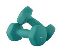 SONGMICSHOME Ensemble de 2 haltères hexagonaux en néoprène, 2 x 3 kg, avec barres d'haltères, Entraînement à domicile, Turquoise