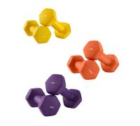 SONGMICSHOME Ensemble d'haltères en néoprène avec support, 2 x 1 kg, 2 x 1,5 kg, 2 x 2 kg, pour l'entraînement Jaune, Orange et Violet
