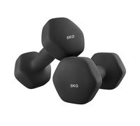 SONGMICSHOME Ensemble d'haltères hexagonaux en néoprène noir - 2 x 5 kg