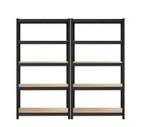 SONGMICSHOME HOME Lot de 2 étagères de rangement réglables à 5 niveaux - Marron et noir