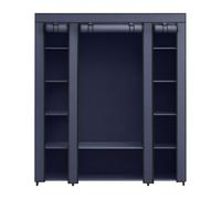 SONGMICSHOME Penderie en tissu à 12 compartiments avec tringle et cadre métal 150 x 45 x 175 cm - Bleu foncé