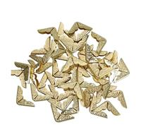 SONGMIky 50/100/300/500pcs Wholesale Scrapbooking Albums Corner Protectors Menus Folders Card File Menu Metal Books Crafts Decoration(Gold- 100pcs)