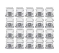SONGMIky Protecteurs De Sol for Pieds Chaise Carrés, 24/48 Pièces, Coussinets Meubles avec Feutres for Sols en Bois Dur, Curseurs, Capuchons Silicone(Gray L,48pcs)