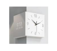 Songnim Horloge d'angle à Double Face carrée, capteur Mural à LED créatif Moderne capteur de Mur d'angle Lumineux Lampe Murale d'angle avec Calendrier et échelle numérique