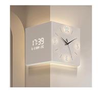 Songnim Horloge d'angle à Double Face carrée, capteur Mural à LED créatif Moderne capteur de Mur d'angle Lumineux Lampe Murale d'angle avec Calendrier et échelle numérique