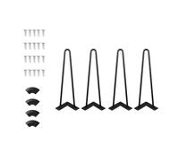 Songnim Lot de 4 Pieds de Meubles Noirs en épingle à Cheveux, Pieds de Table en métal à Monter soi-même avec vis et Protections de Sol en Caoutchouc for Banc, Bureau, Salle à Manger, chaises(32in)