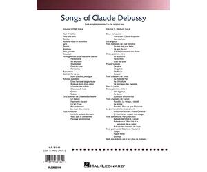 Songs Of Claude Debussy Volume I High Voice