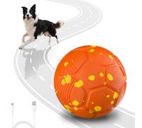 Songsier Balles pour Chiens Interactif Intelligente Electrique 3 Modes de Jeu Étanche et Rechargeable pour Chiens de Taille Moyenne et Grande pour Chien est en Caoutchouc Naturel (Orange)