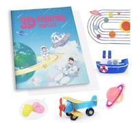SONGTIY Livre de dessin de peinture 3D, 40 modèles de peinture réutilisables, pochoirs créatifs avec une plaque en PVC pour les débutants et les artisans, cadeau d'anniversaire et d'idées de bricolage