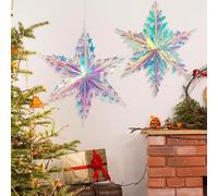 SONGTIY Lot de 2 guirlandes de Plafond irisées en Forme de Flocon de Neige en Forme de Flocon de Neige irisé Brillant pour Noël, Anniversaire, Mariage, fête sur Le thème de la Reine des Neiges,