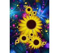 Songtt Diamond Painting Kits DIY Diamant Painting Peinture Diamant 5D Complet Flower Canvas Diamante, Tableau Perles Diamant Kit Mosaique Loisir Creatif Adulte Enfants Puzzle Diamond 30x40cm