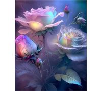 Songtt Diamond Painting Kits DIY Diamant Painting Peinture Diamant 5D Complet Rose Canvas Diamante, Tableau Perles Diamant Kit Mosaique Loisir Creatif Adulte Enfants Puzzle Diamond 30x40cm