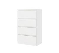 Songvas Commode, 4 Tiroirs, 60 cm Large, Meuble de Rangement Blanche, pour Chambre, Salon, Bureau et Entrée, 60x40x98 cm (L x P x H)