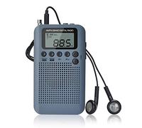 Songway AM/FM Pocket Numérique Radio Réveil Horloge Sommeil Minuterie Intégrée Haut Parleur Portable Petite Radio avec des Ecouteurs pour Exterieur, Course, Randonnée, Voyage (Gris)