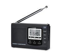 Songway Full Band Radio AM/FM/SW DSP Radio Haut-Parleur stéréo Affichage LCD Réveil Minuterie Sommeil Radio de Poche Démodulation numérique Meilleure réception avec antenne télescopique (Black)
