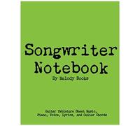 Songwriter Notebook: Guitar Tablature Sheet Music, Piano, Voice, Lyrics, And Guitar Chords: 8 X 10 Matte Cover 100 Pages (50 Sheets), Music Journal For Songwriters, Guitarists, Pianists, Lyricists, Cl