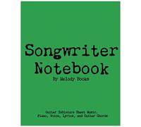 Songwriter Notebook: Guitar Tablature Sheet Music, Piano, Voice, Lyrics, And Guitar Chords: 8 X 10 Matte Cover 100 Pages (50 Sheets), Music Journal For Songwriters, Guitarists, Pianists, Lyricists, Cl